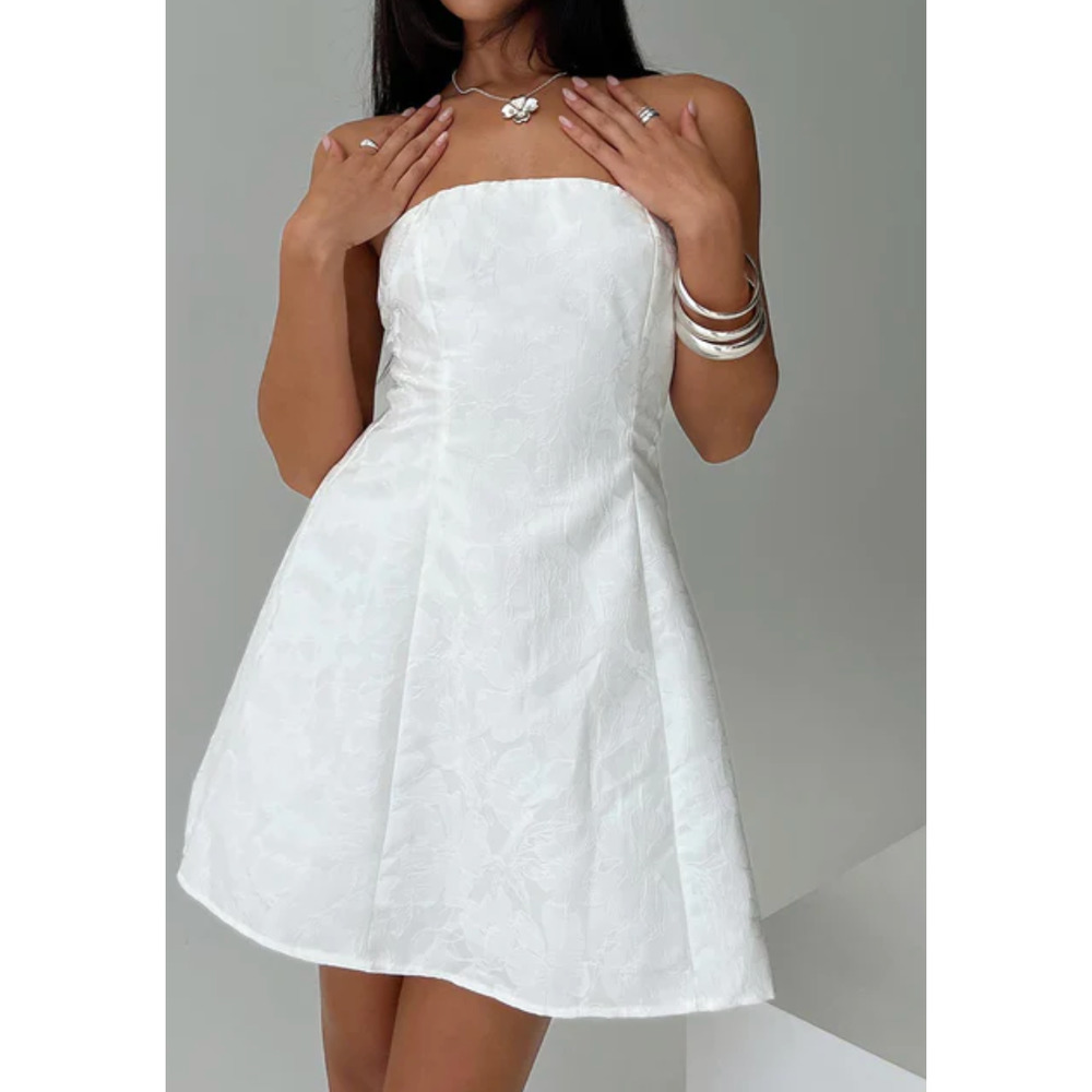 NWT Princess Polly PICARD STRAPLESS MINI DRESS WHITE size 2